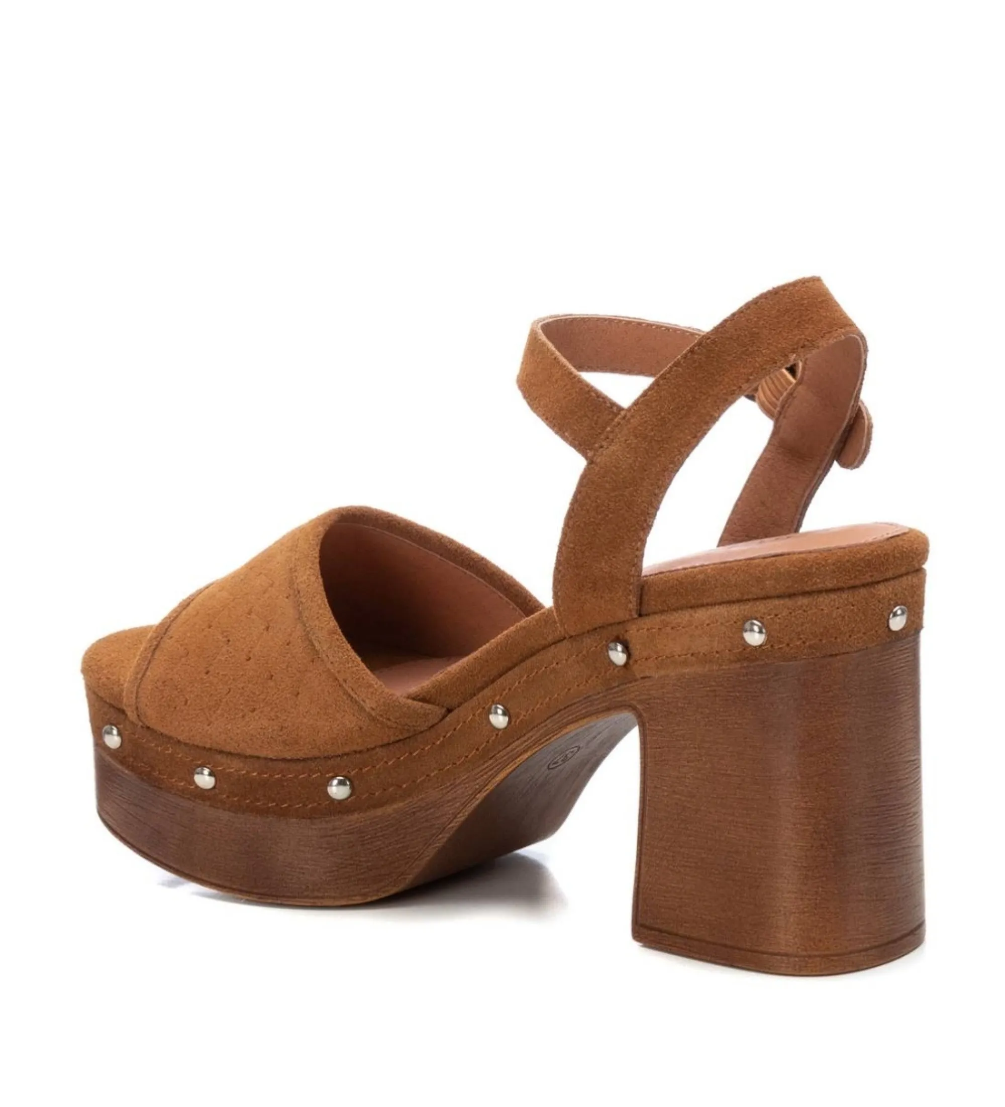 SANDALIAS DE PIEL 160623 MARRóN ALTURA TACóN 10CM