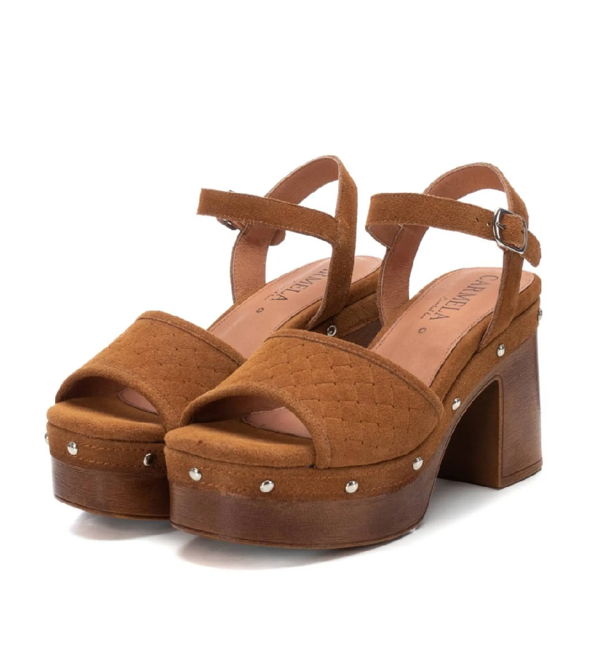 SANDALIAS DE PIEL 160623 MARRóN ALTURA TACóN 10CM