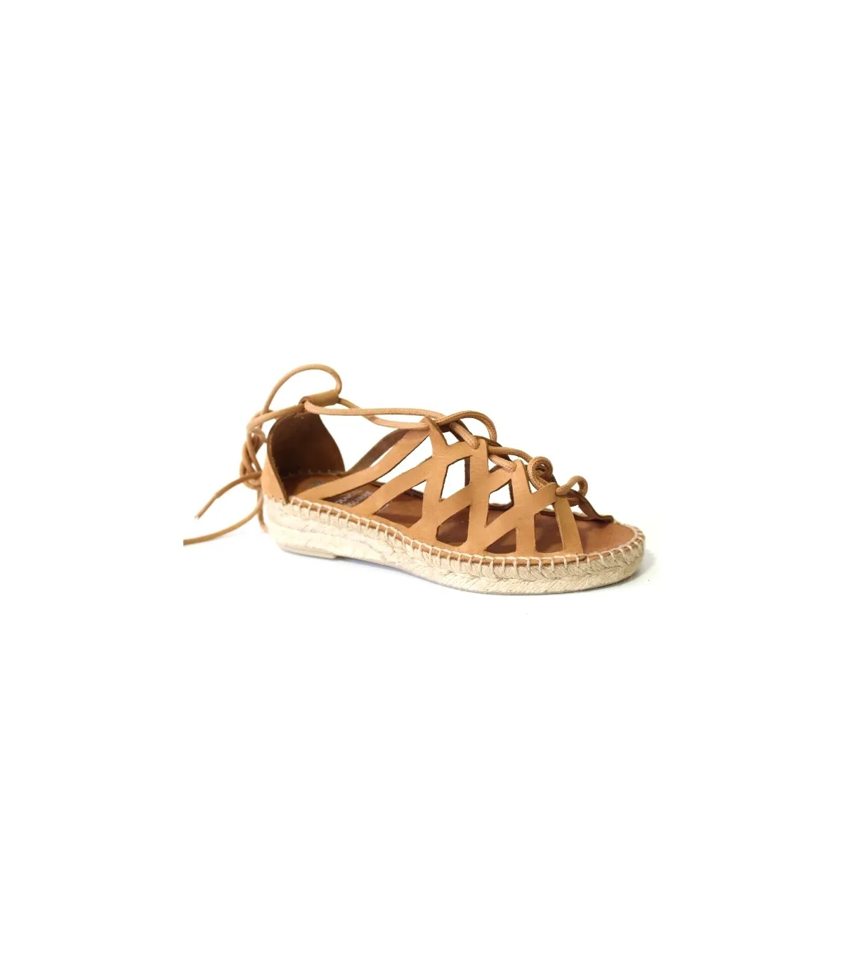 Sandalias de yute en nobuck cuero