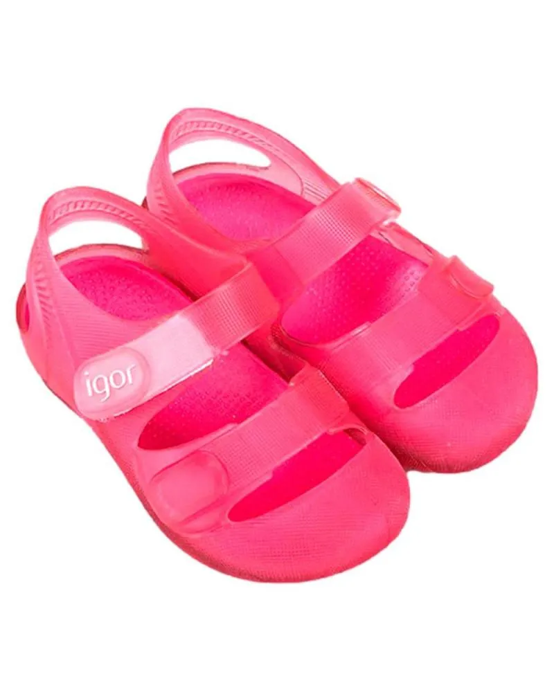 Sandalias IGOR  de Niña CANGREJERA CON CIARRE DE VELCRO  FUCSIA