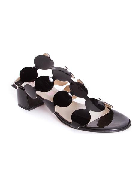 sandalias salonissimos tacon charol negro