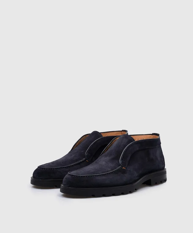 Santoni Blue suede deserts