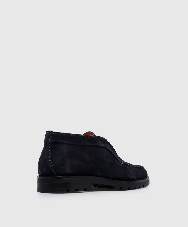Santoni Blue suede deserts