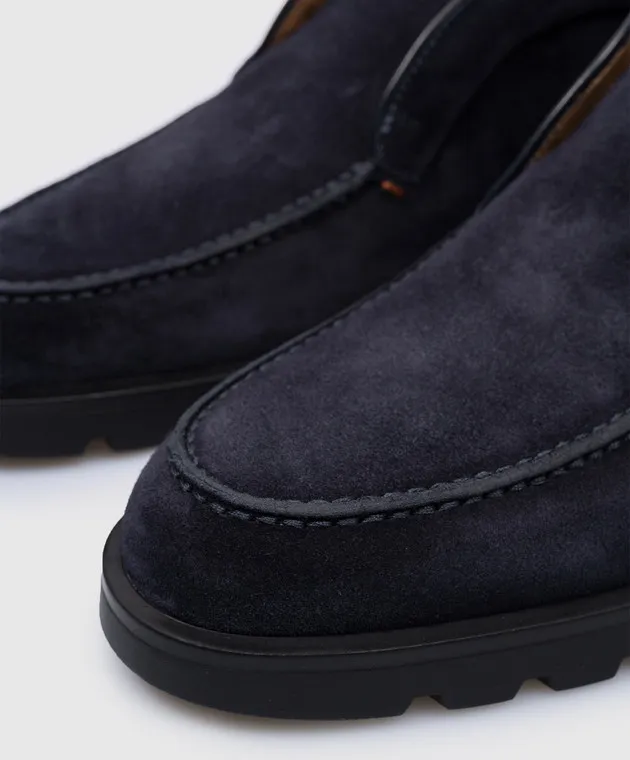Santoni Blue suede deserts