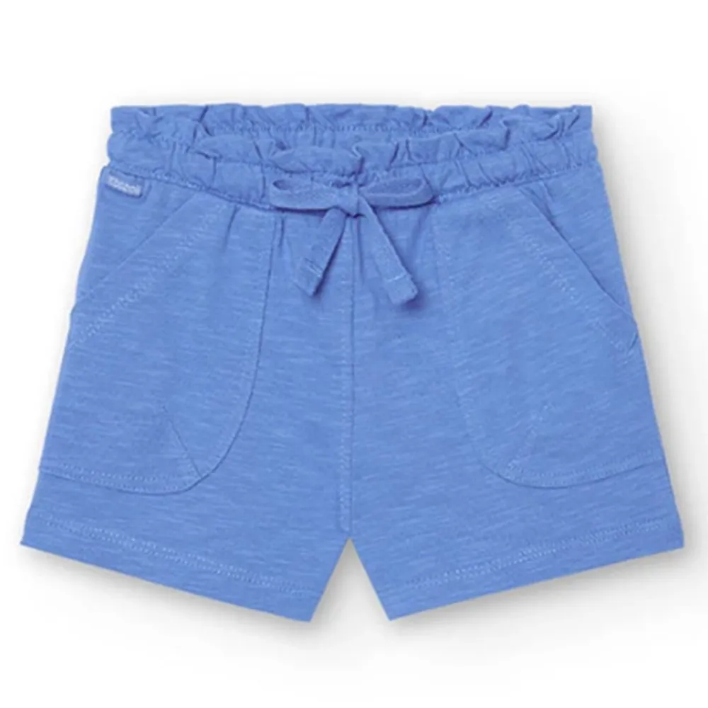 Short punto flamé de bebé niña Boboli 298054 AZULINA CORDONETS