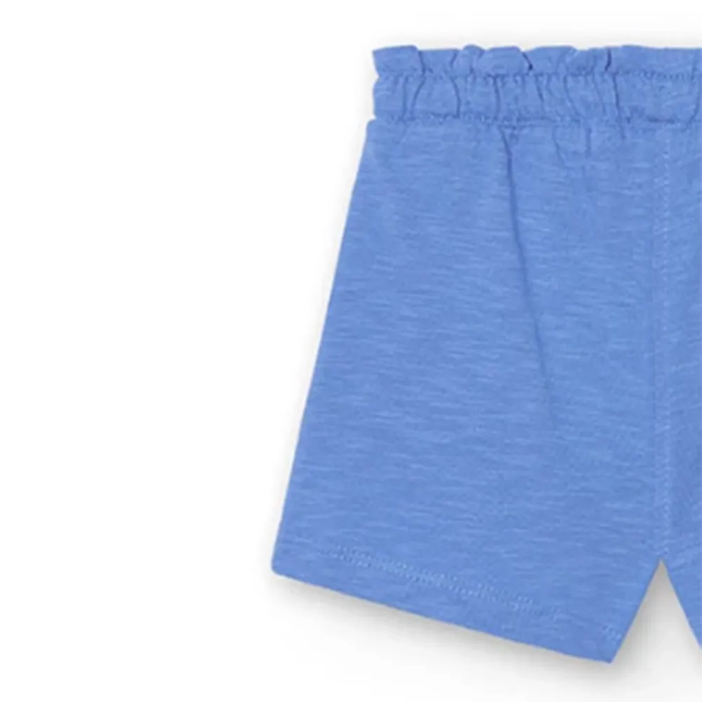 Short punto flamé de bebé niña Boboli 298054 AZULINA CORDONETS