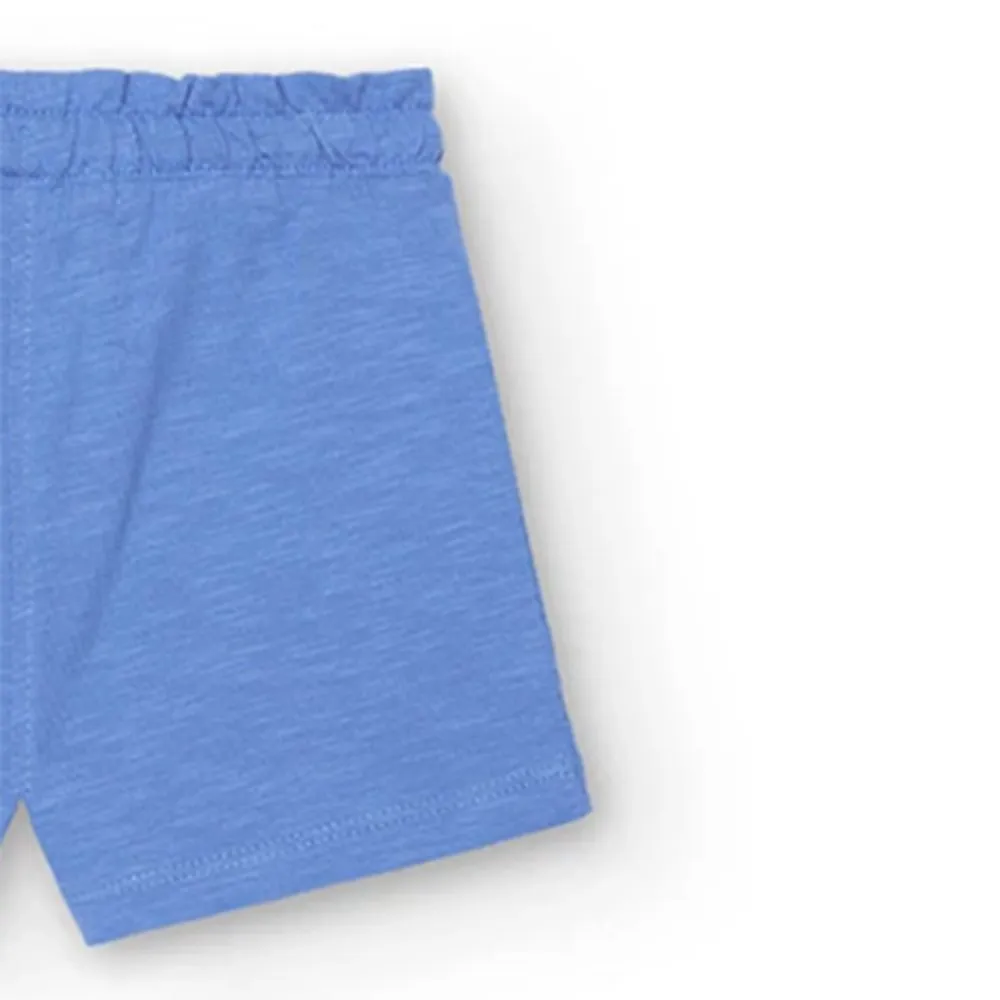 Short punto flamé de bebé niña Boboli 298054 AZULINA CORDONETS