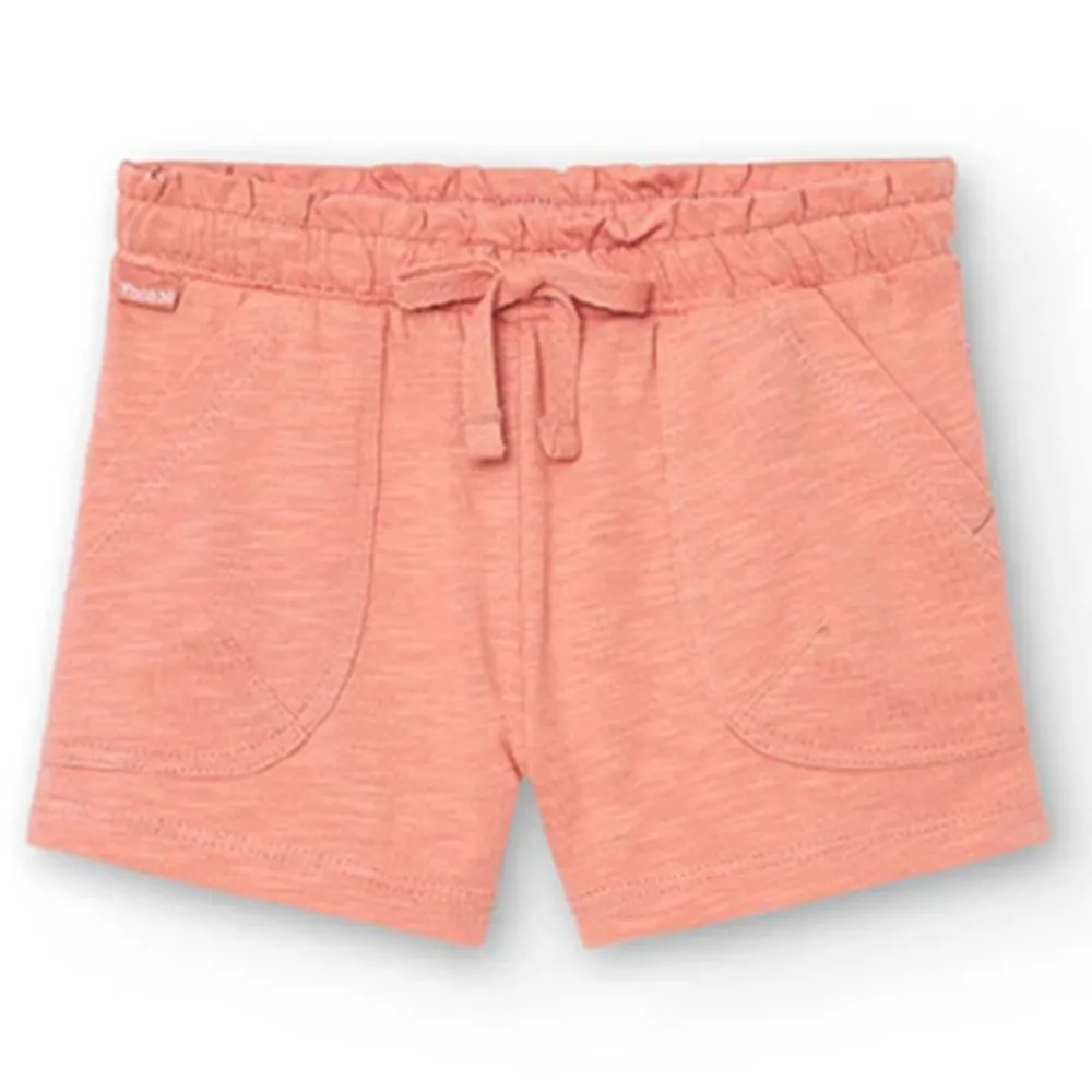 Short punto flamé de bebé niña Boboli 298054 SALMON CORDONETS