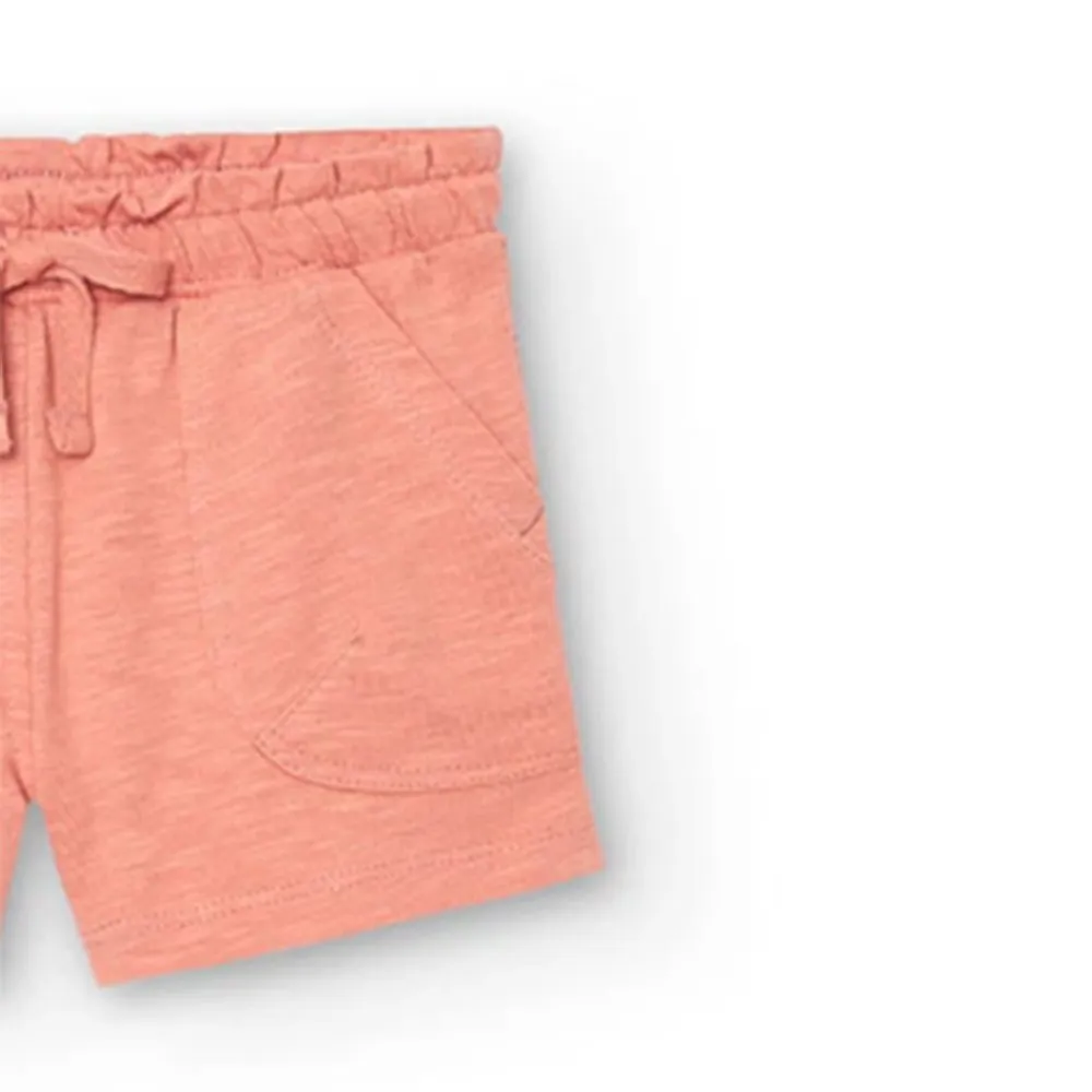 Short punto flamé de bebé niña Boboli 298054 SALMON CORDONETS