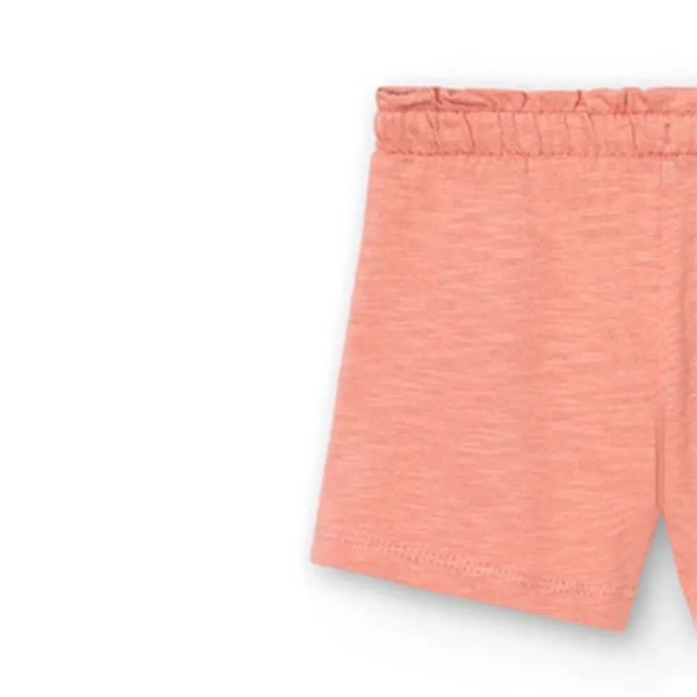 Short punto flamé de bebé niña Boboli 298054 SALMON CORDONETS
