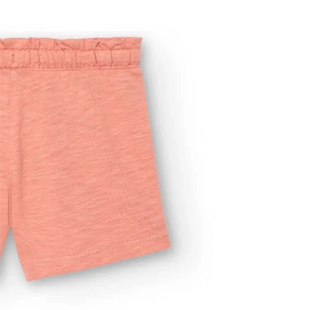 Short punto flamé de bebé niña Boboli 298054 SALMON CORDONETS
