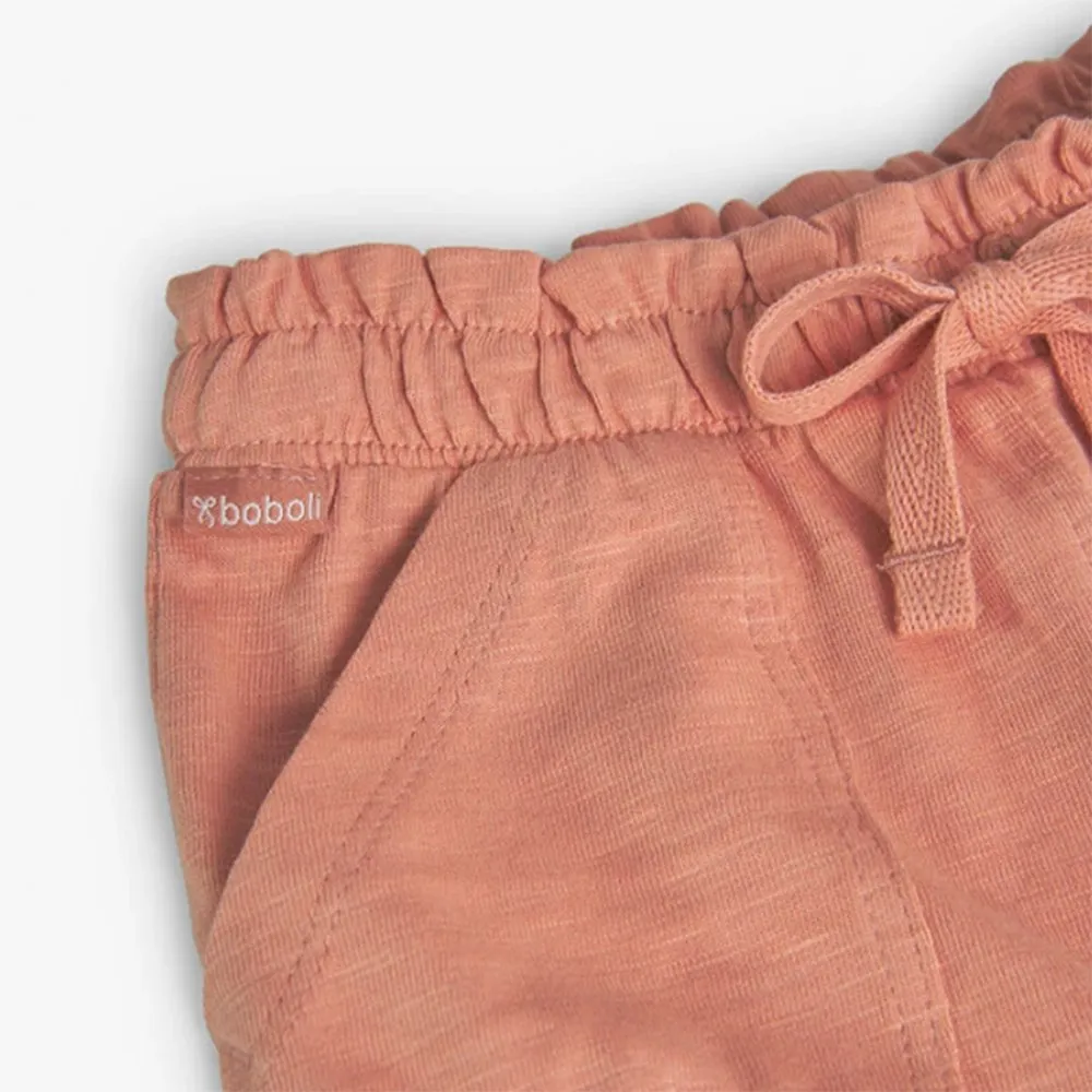 Short punto flamé de bebé niña Boboli 298054 SALMON CORDONETS