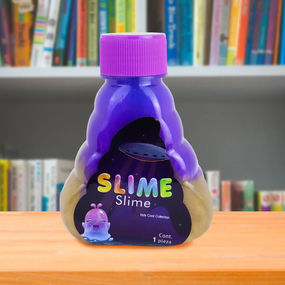 Slime Multicolor, Botella color Oro 150gr.