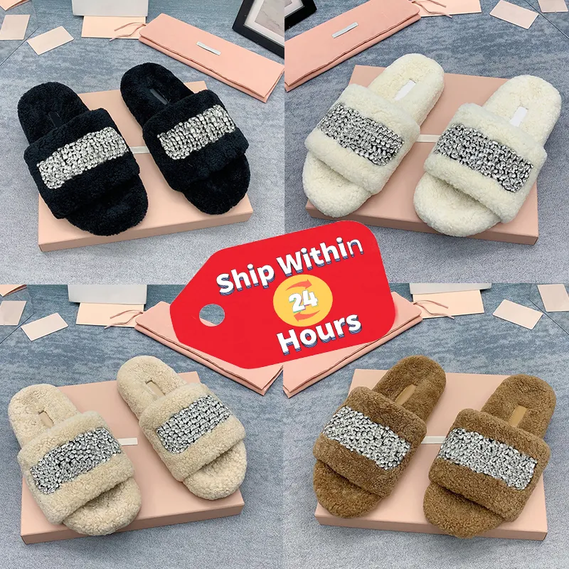 Slipers de mujer Sandalias de diseño Fashion Crystal Logotipo de oveja Tobogane