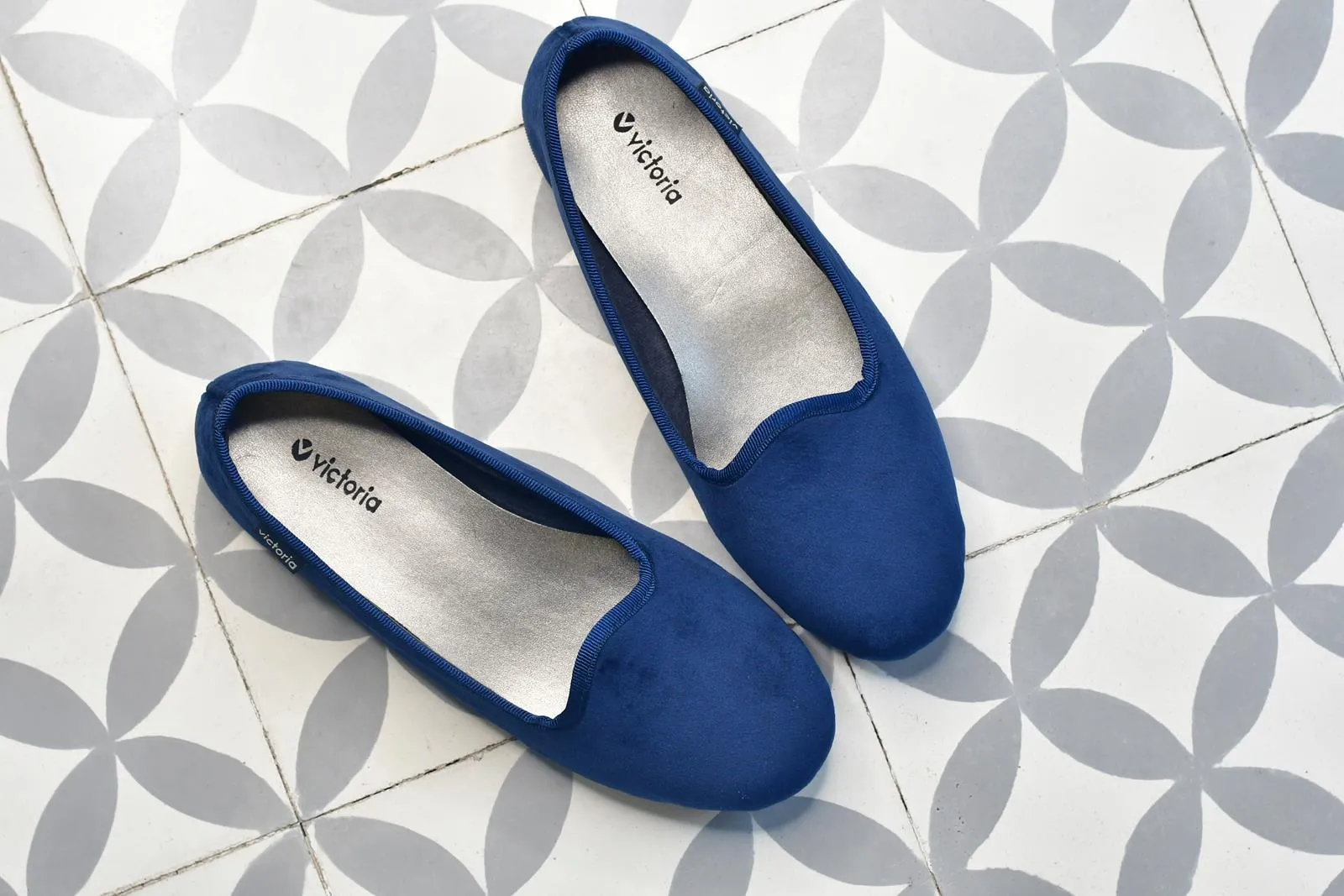 Slipper Victoria Terciopelo Marino 49114