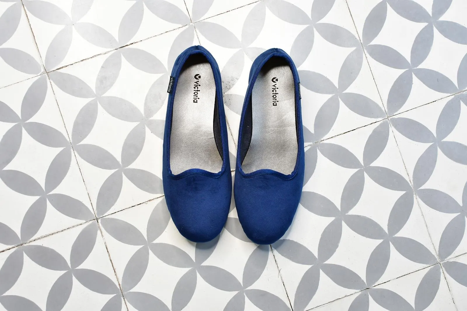 Slipper Victoria Terciopelo Marino 49114