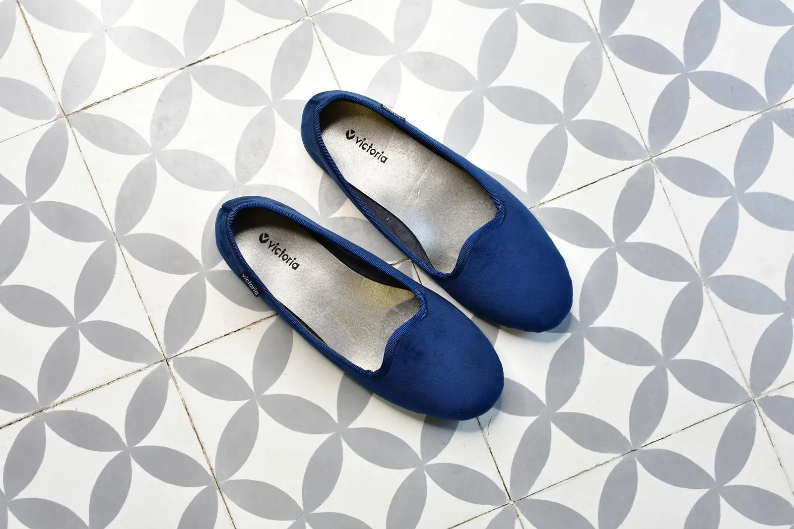 Slipper Victoria Terciopelo Marino 49114