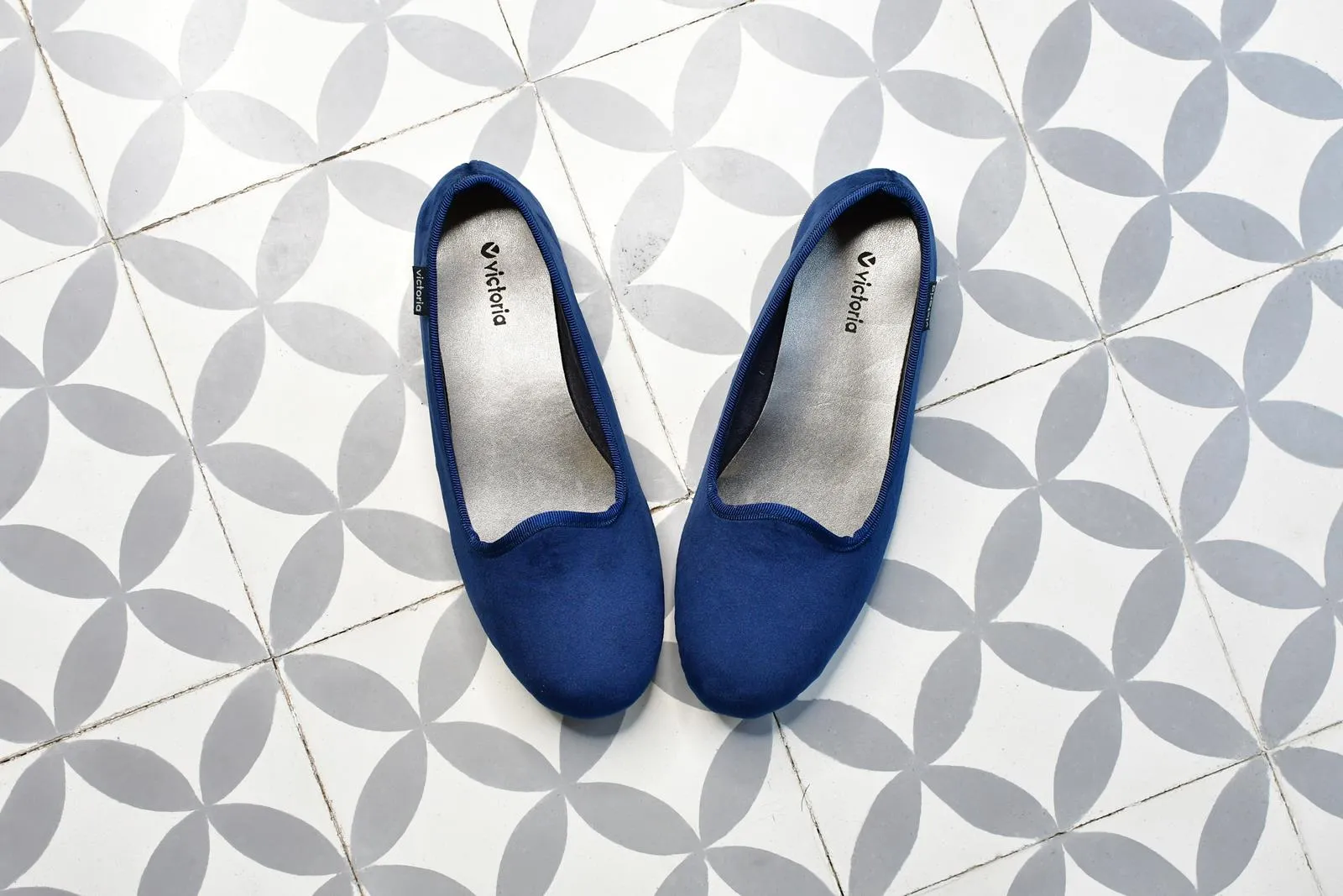 Slipper Victoria Terciopelo Marino 49114