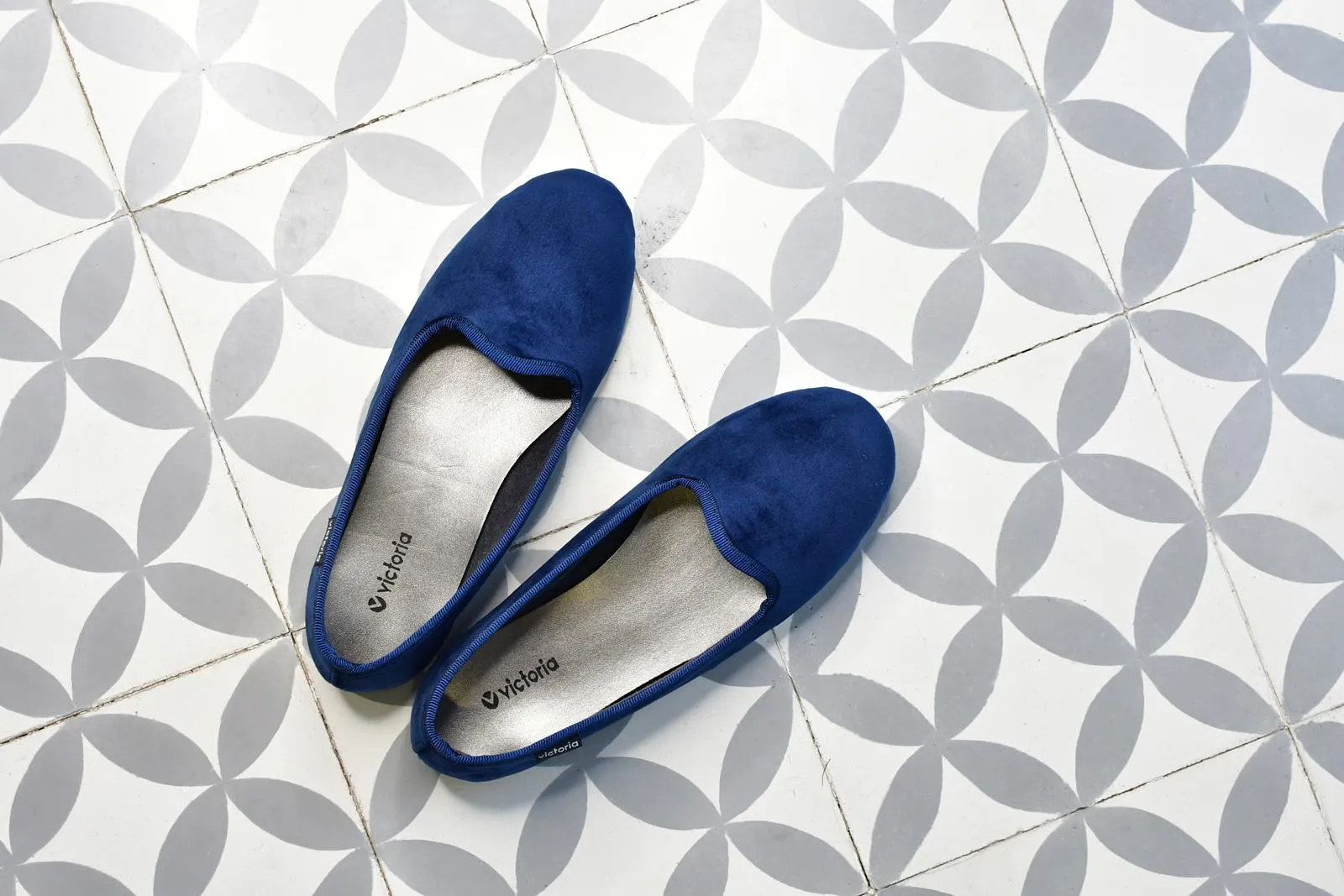 Slipper Victoria Terciopelo Marino 49114