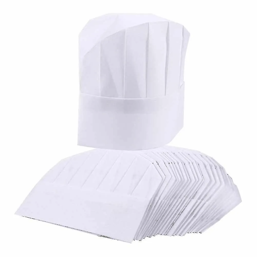 SOMBREROS CHEF 20PACK DISPOSABLE BLANCO CHEF TOQUES 23CM