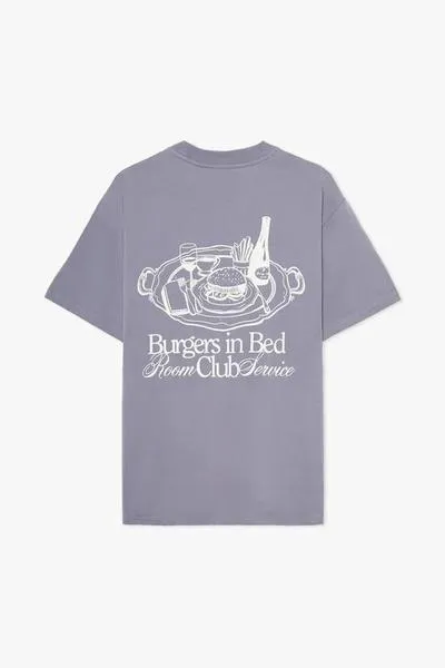 STEEL GREY BURGERS IN BED GRAPHIC TEE