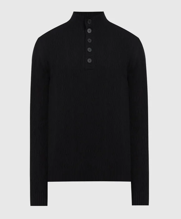 Stefano Ricci Black wool and cashmere sweater