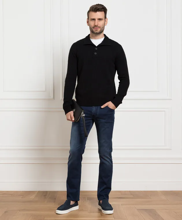 Stefano Ricci Black wool and cashmere sweater