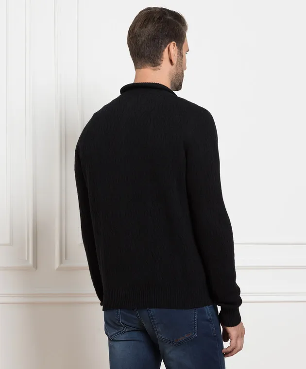 Stefano Ricci Black wool and cashmere sweater