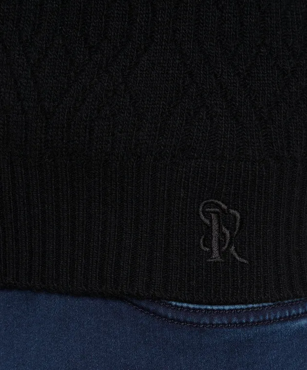 Stefano Ricci Black wool and cashmere sweater
