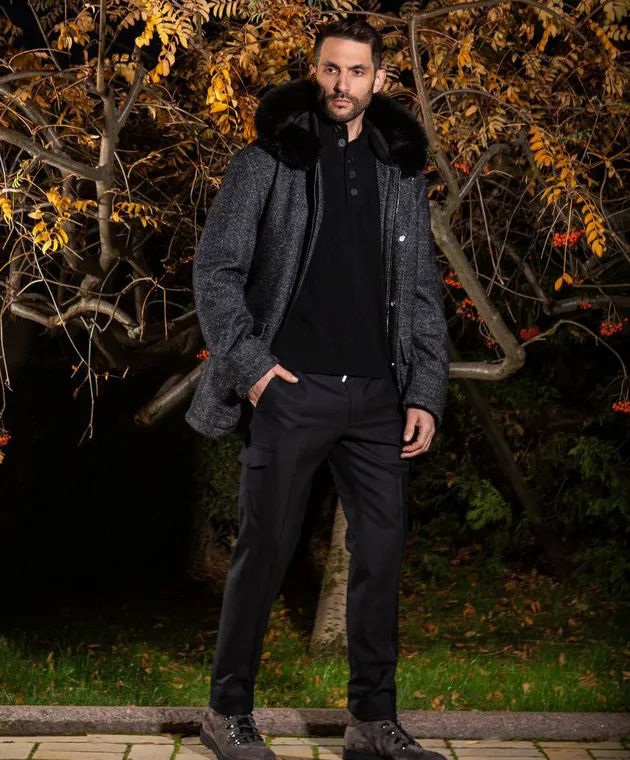 Stefano Ricci Black wool and cashmere sweater