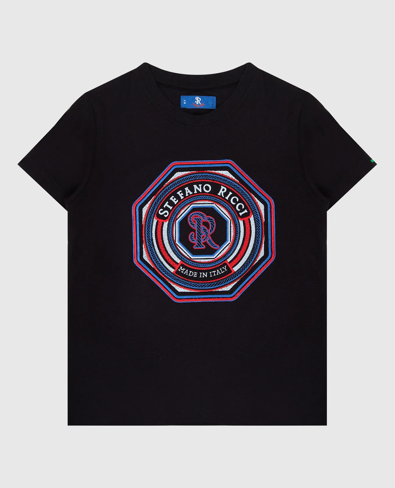 STEFANO RICCI CHILDREN'S TSHIRT WITH LOGO EMBROIDERY