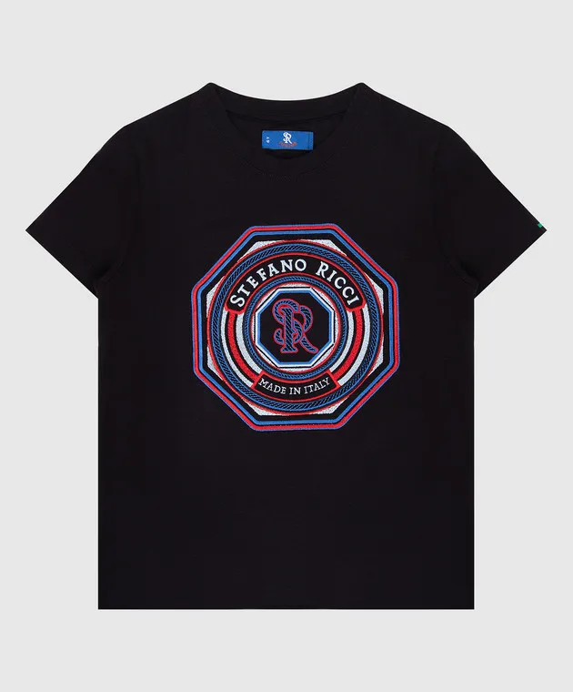 STEFANO RICCI CHILDREN'S TSHIRT WITH LOGO EMBROIDERY