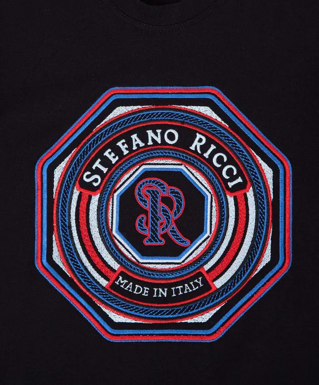 STEFANO RICCI CHILDREN'S TSHIRT WITH LOGO EMBROIDERY