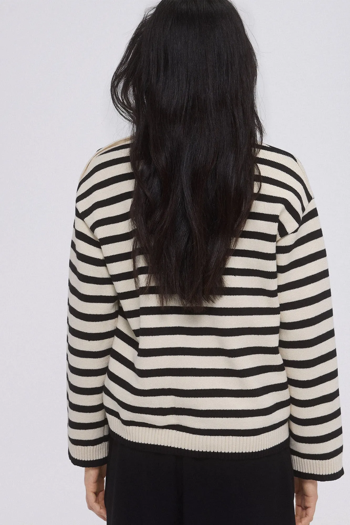 Striped jumper with buttons