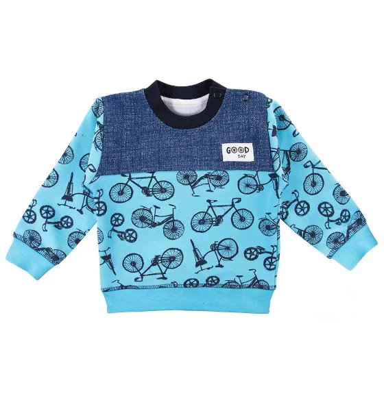Sudadera azul de niño colección Bikes