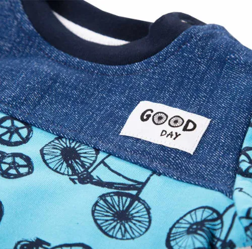 Sudadera azul de niño colección Bikes