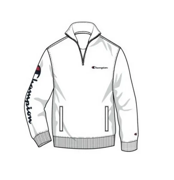 Sudadera champion blanca long sleeve logo half zip sweatshirt