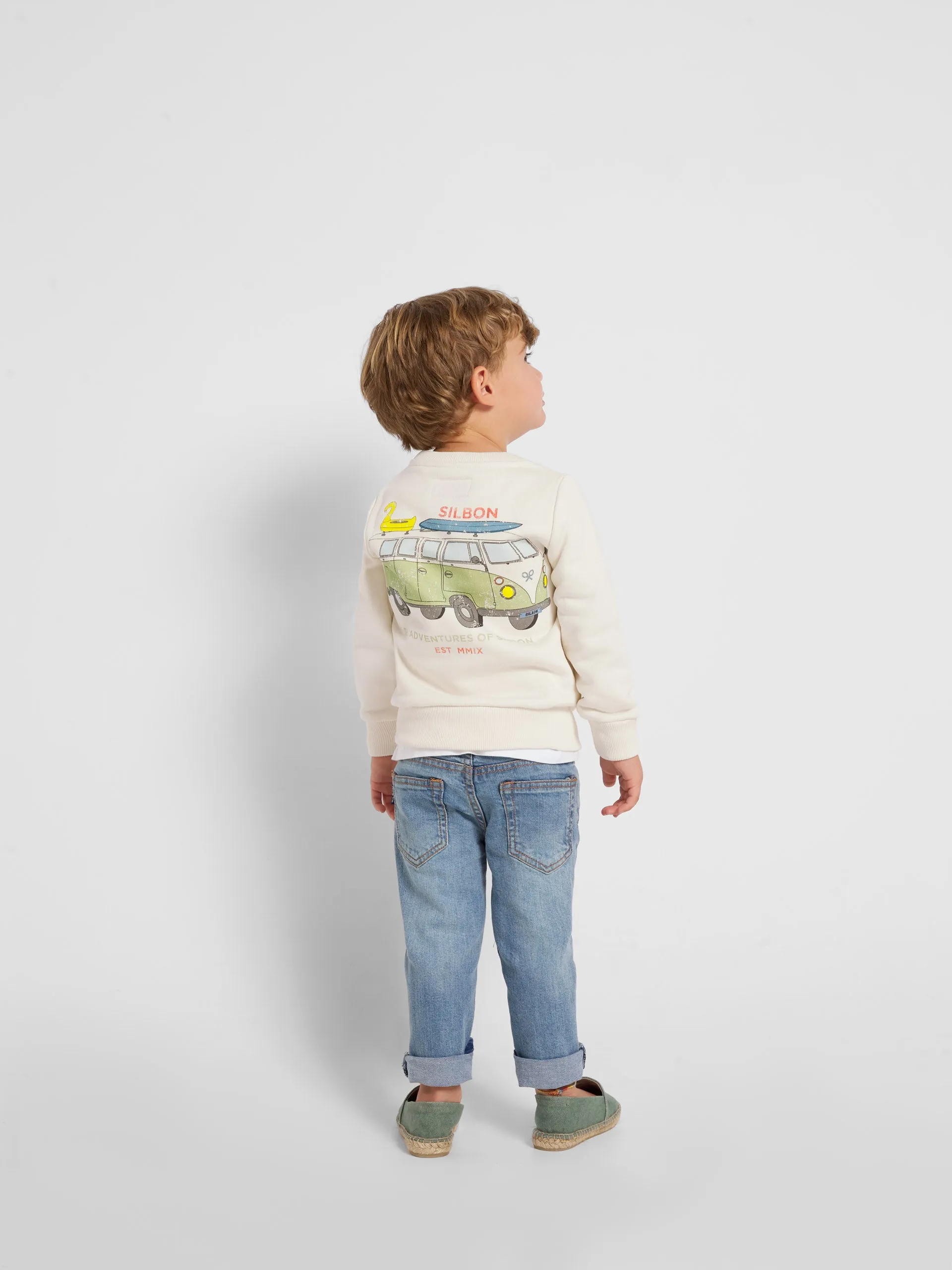 Sudadera kids furgoneta crema