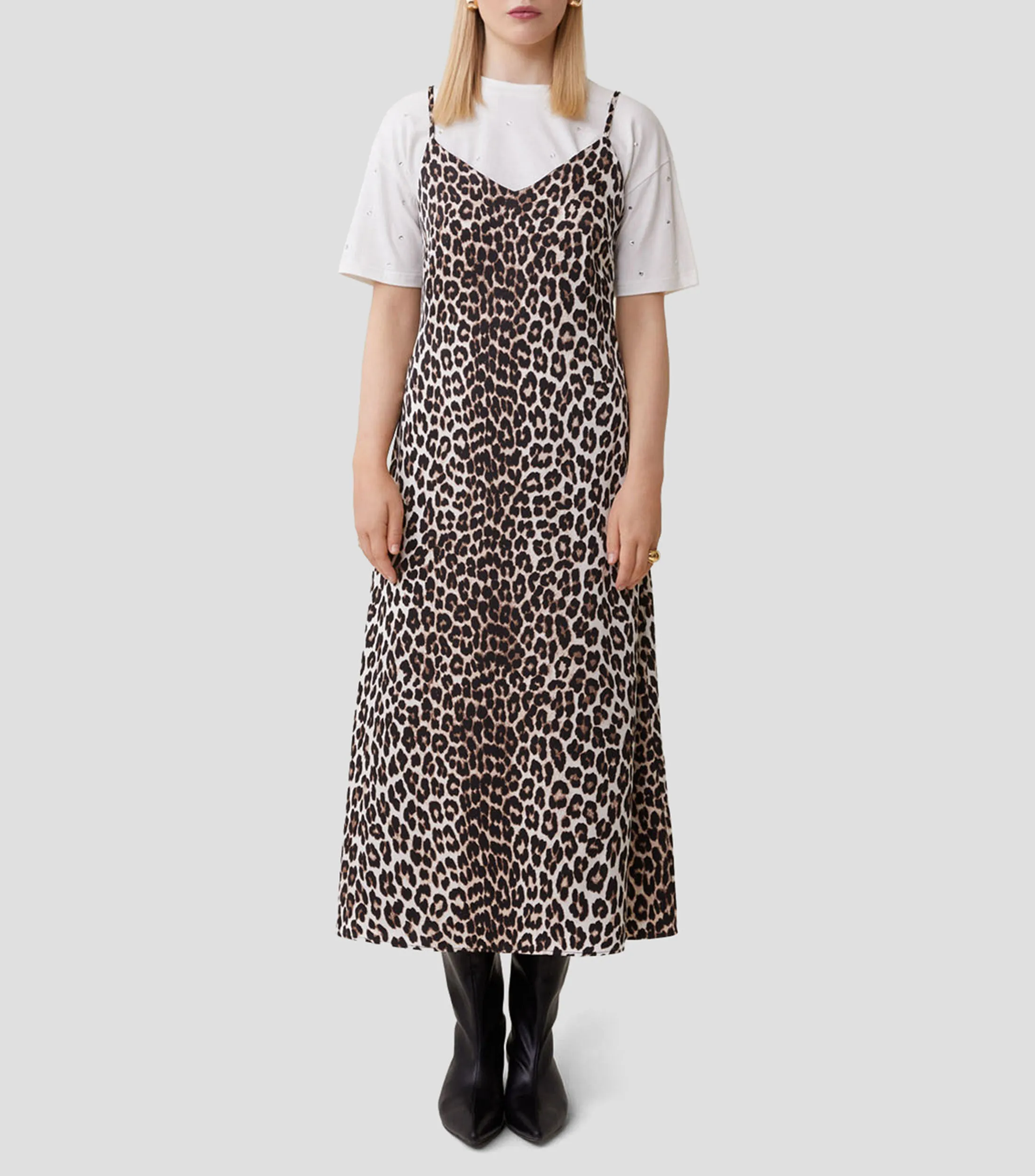 SUNCOO Vestido midi animal print Mujer