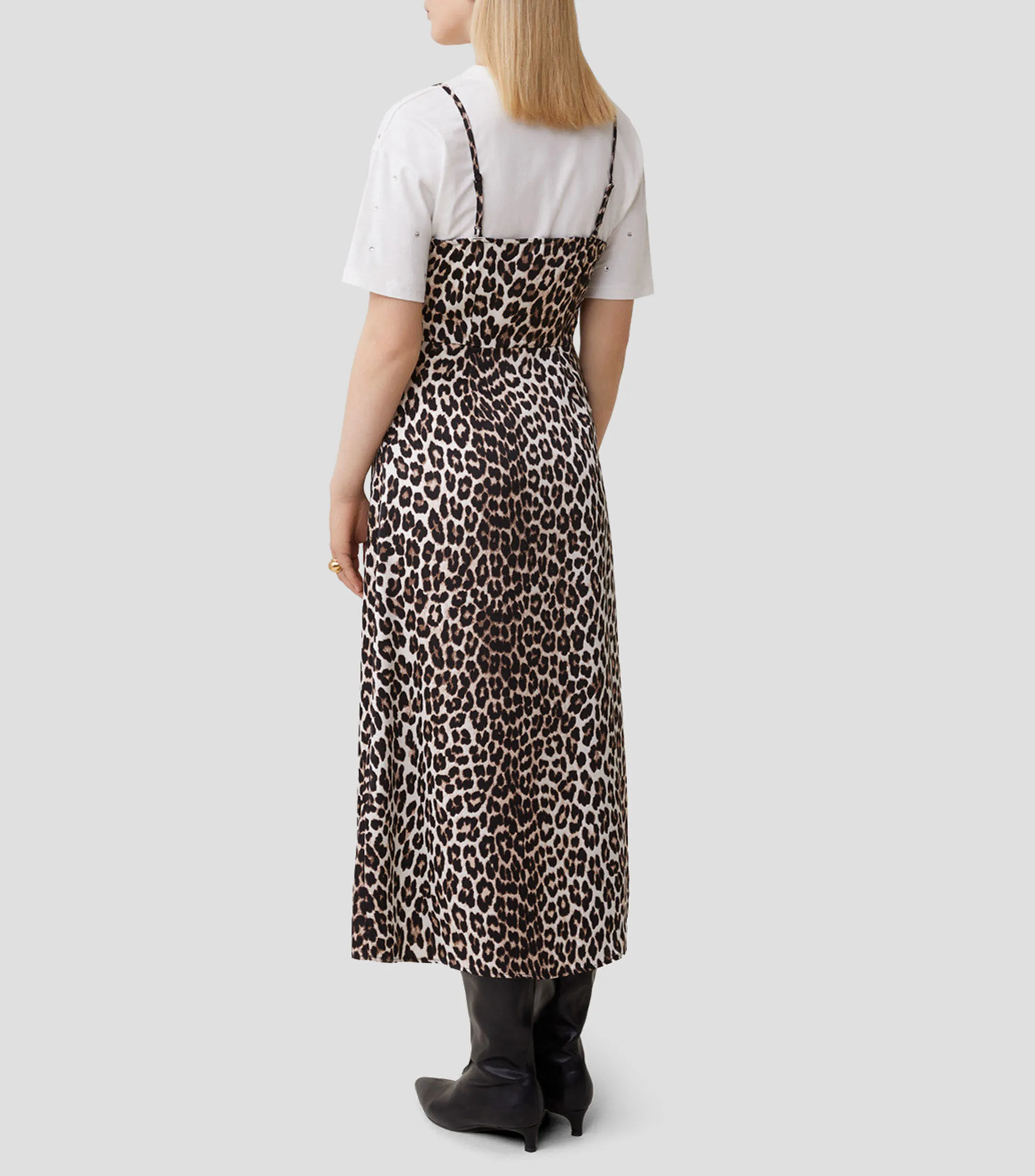 SUNCOO Vestido midi animal print Mujer