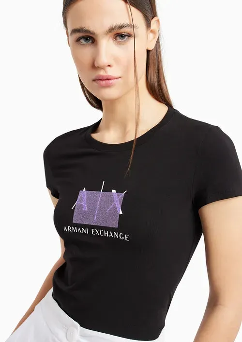 TSHIRT WOMEN BLACK ARMANI EXCHANGE