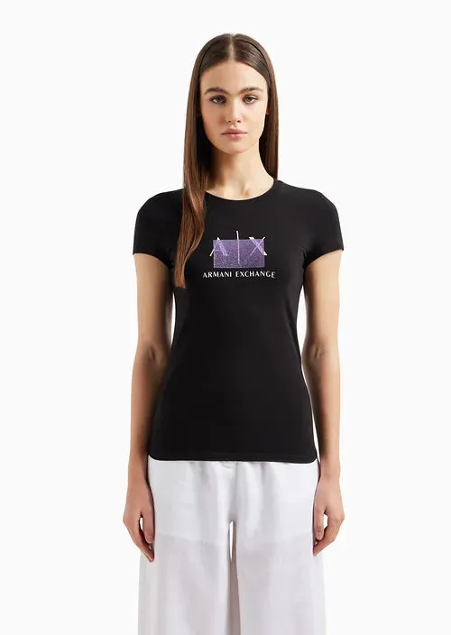 TSHIRT WOMEN BLACK ARMANI EXCHANGE