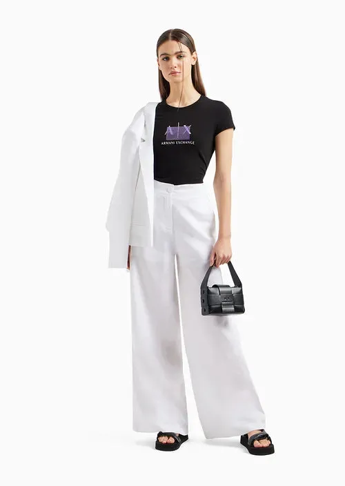 TSHIRT WOMEN BLACK ARMANI EXCHANGE