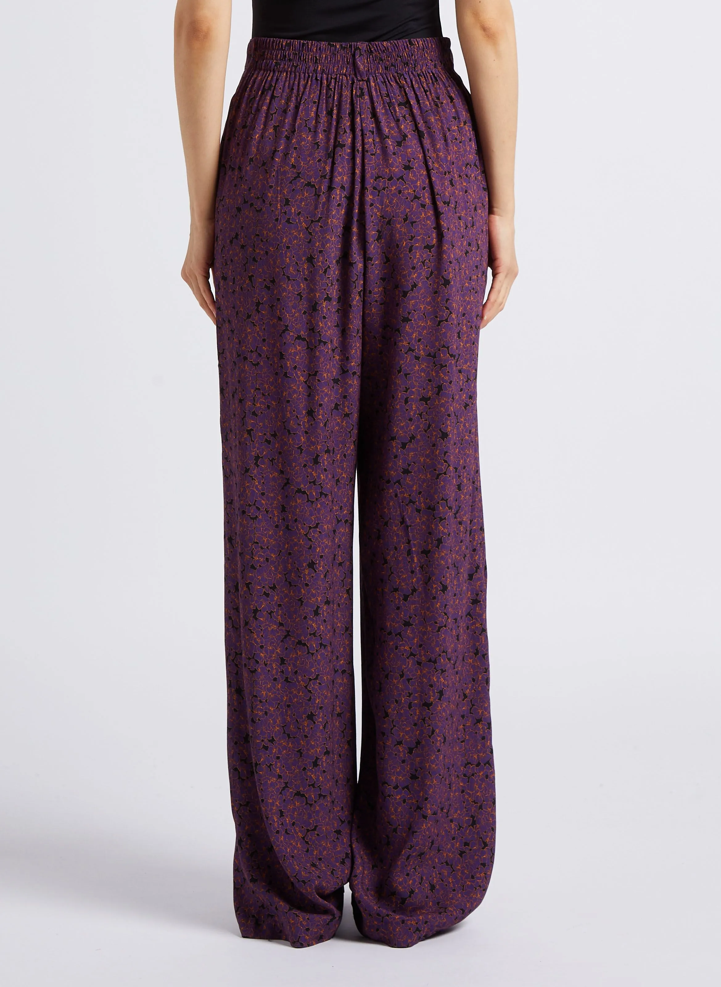 TAIGA  PANTALóN EVASé DE TALLE ALTO EN VIOLETA