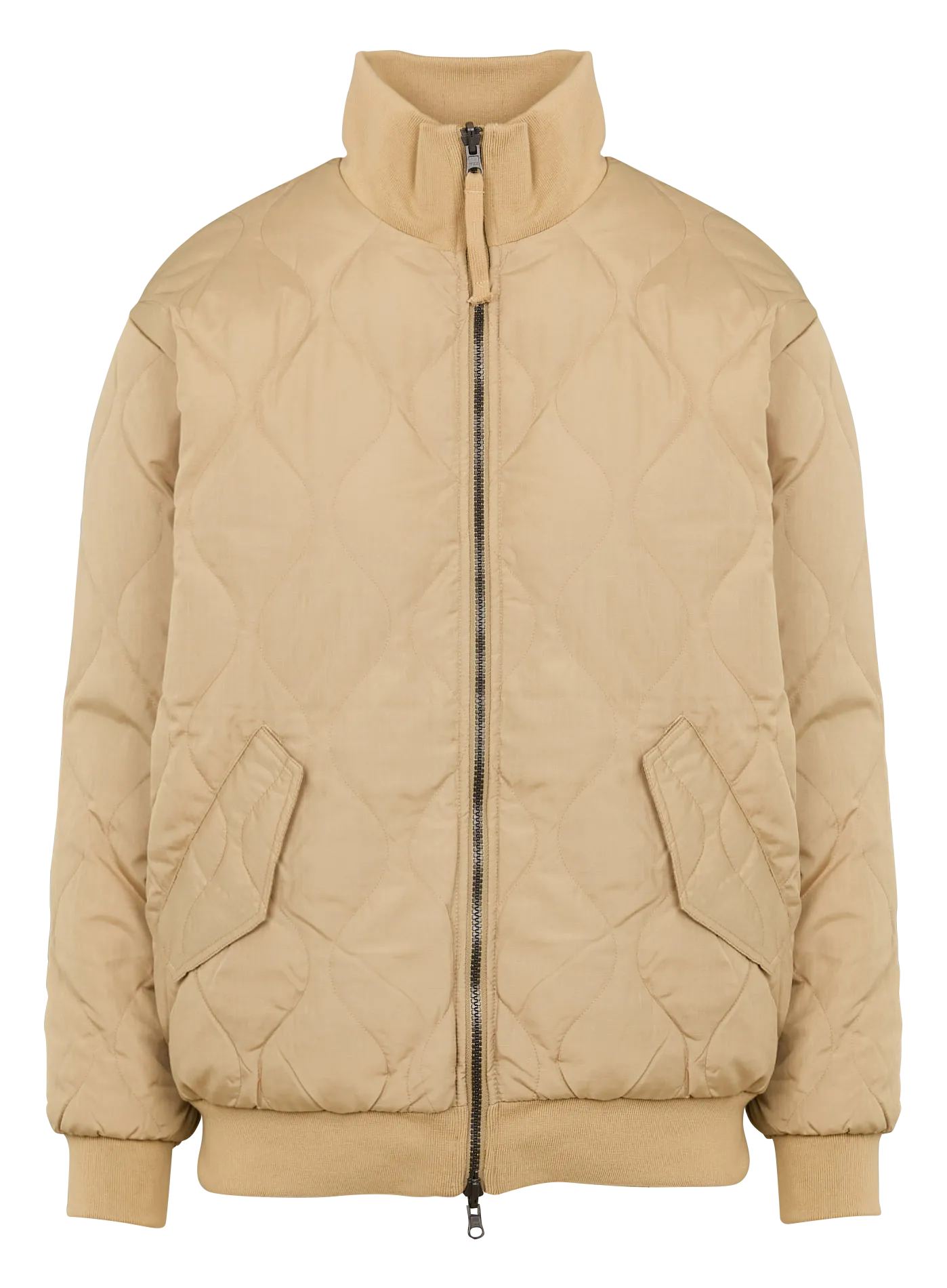 TAION Chaqueta recta reversible cuello alto en beige