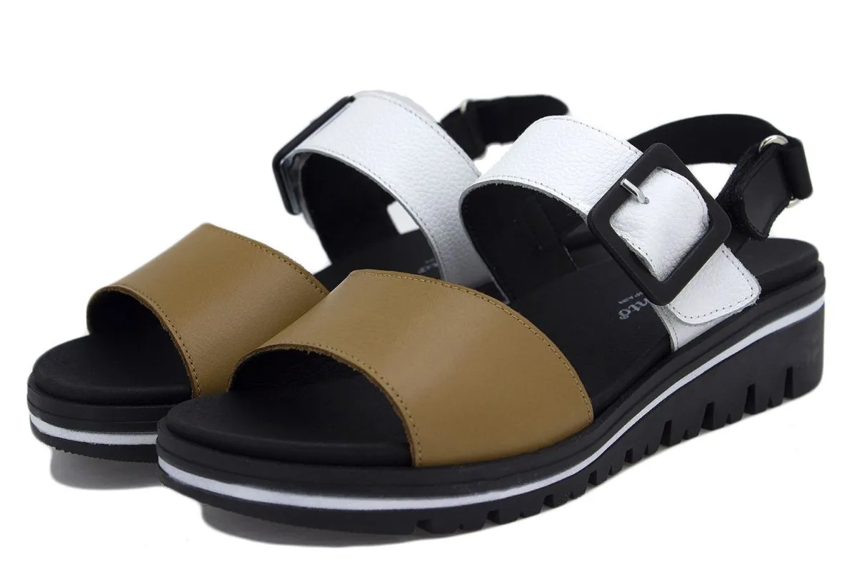 Tan Leather Removable Insole Sandal
