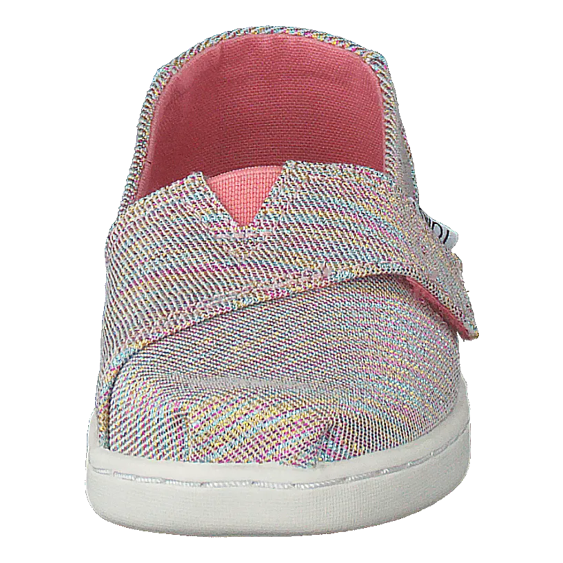 Toms zapatos Alpargata Tiny Pink Multi Twill Glimmer