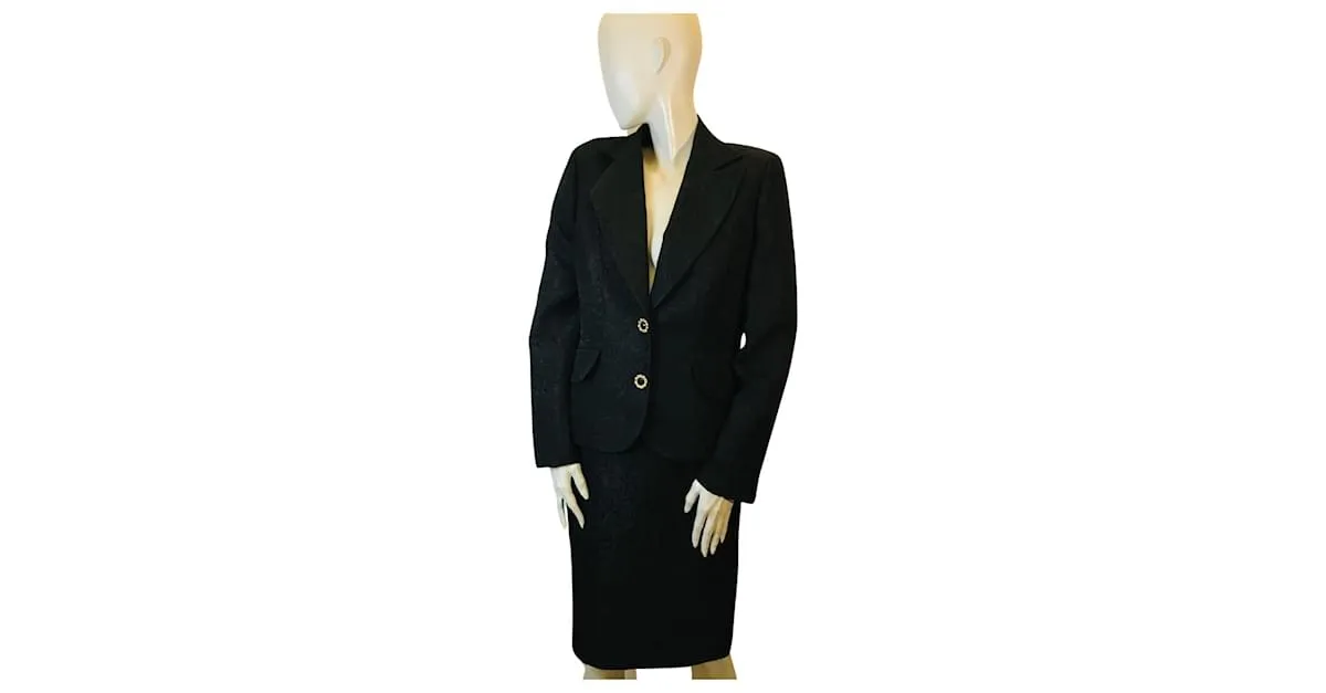Traje Luisa Spagnoli brocado Negro 