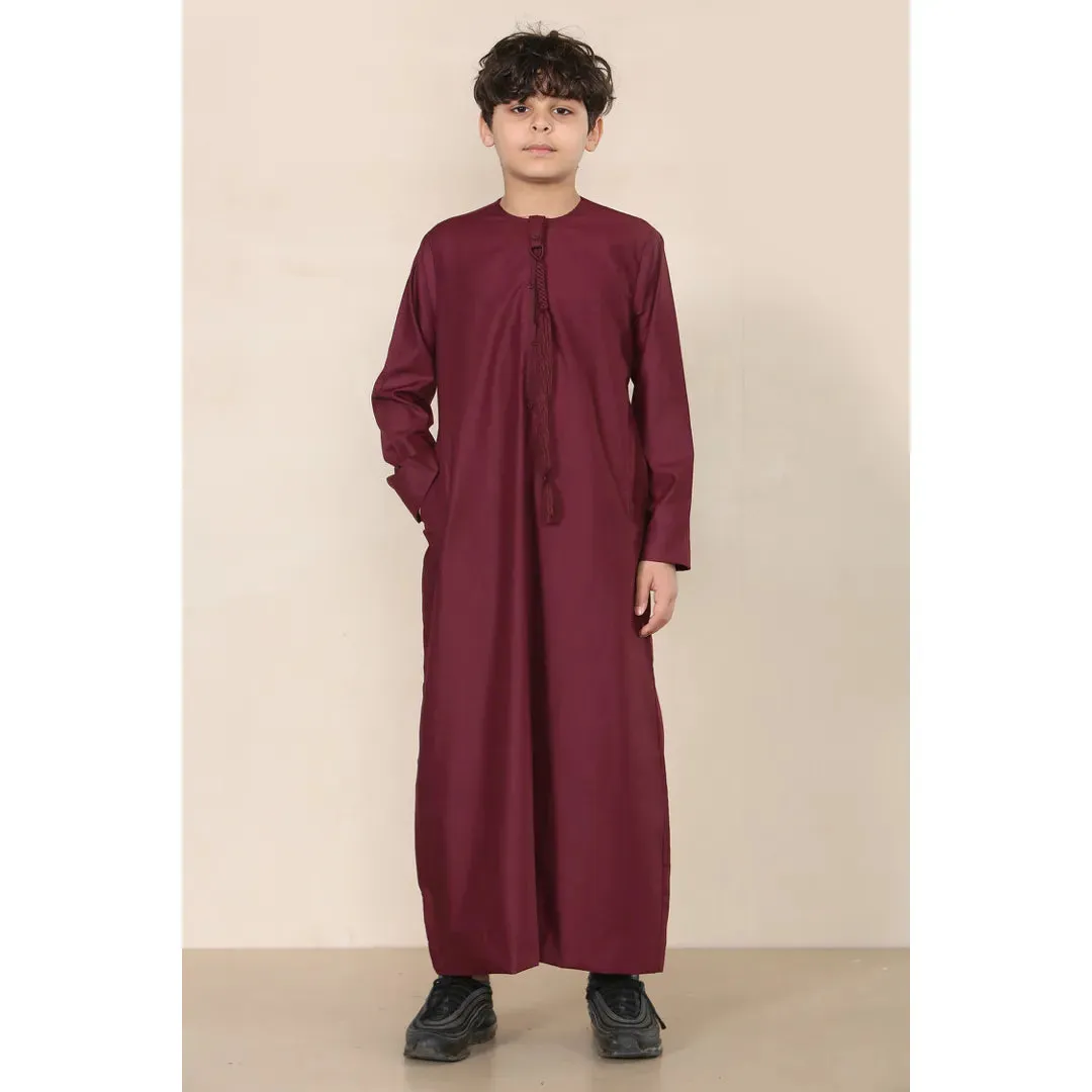 TT 001  BOY'S EMIRATI THOBE TASEL DE CUERDA DE ROPA ISLáMICA