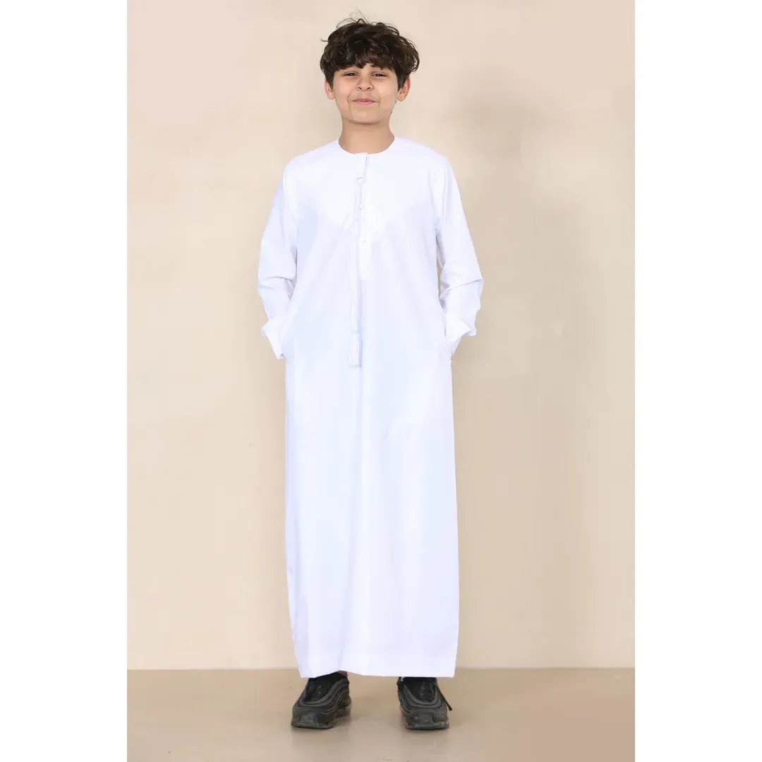 TT 001  BOY'S EMIRATI THOBE TASEL DE CUERDA DE ROPA ISLáMICA